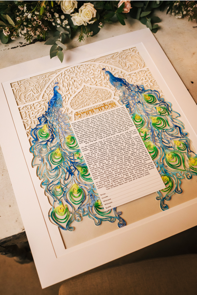 Different examples of customized Ketubah designs